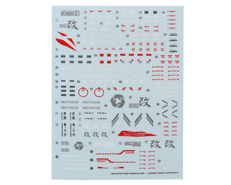 GUNPRIMER CD-M130 G-Rework MG MBF-P02KAI Astray Red Frame Gundam Waterslide