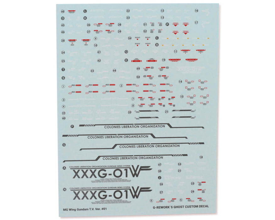GUNPRIMER CD-M132 G-Rework MG Wing Gundam TV Version Waterslide Decal Sheets