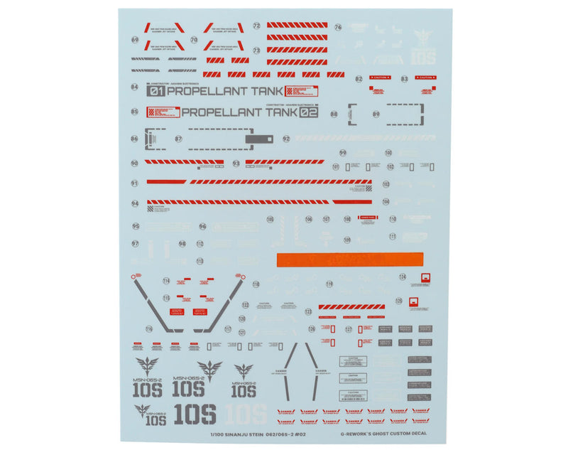 GUNPRIMER CD-M165 G-Rework MG MSN-06S/062 Sinanju Stein Gundam Waterslide Decal Sheets