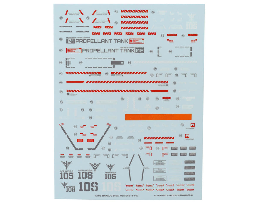 GUNPRIMER CD-M165 G-Rework MG MSN-06S/062 Sinanju Stein Gundam Waterslide Decal Sheets