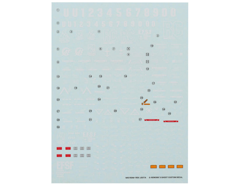 GUNPRIMER CD-M168 G-Rework MG RGM-96X Jesta Gundam Waterslide Decal Sheet