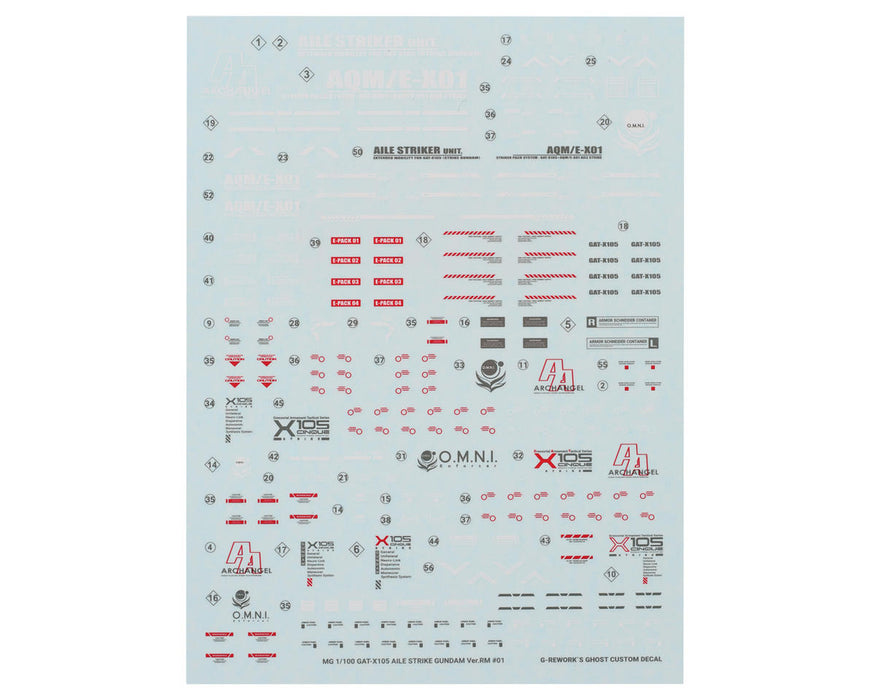 GUNPRIMER CD-M169 G-Rework MG GAT-X105 Aile Strike Gundam Waterslide Decal Sheets