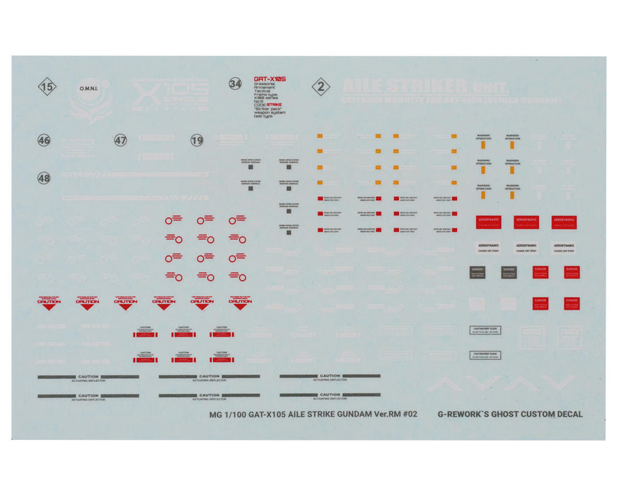 GUNPRIMER CD-M169 G-Rework MG GAT-X105 Aile Strike Gundam Waterslide Decal Sheets