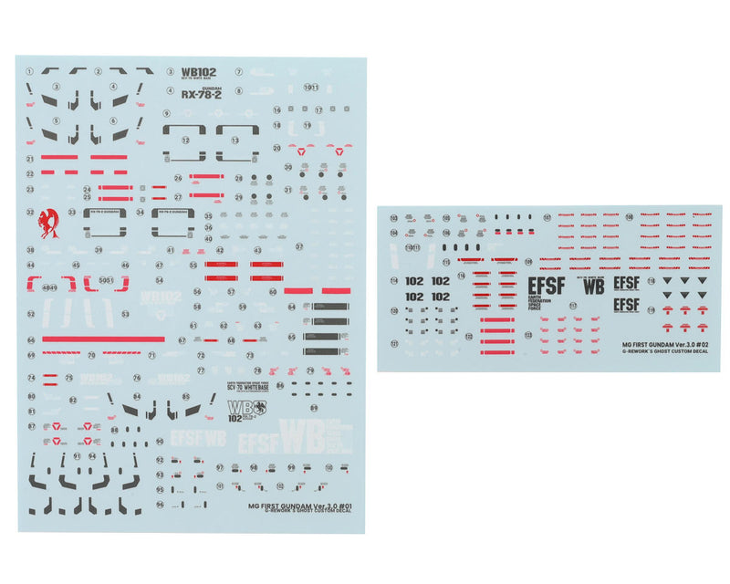 GUNPRIMER CD-M172 G-Rework MG 1/100 RX-78-2 Gundam Waterslide Decal Sheets