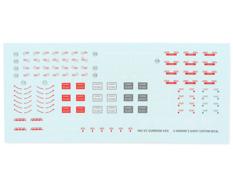 GUNPRIMER CD-M191 G-Rework MG V2 Ver. Ka Gundam Waterslide Decal Sheets