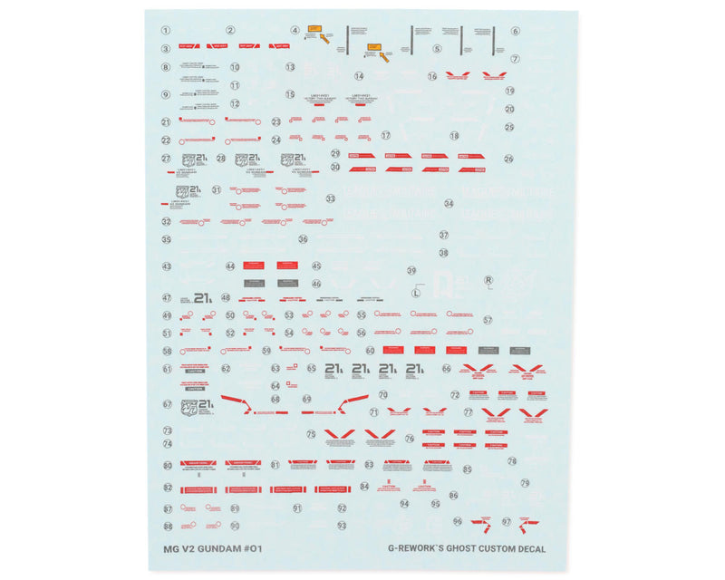 GUNPRIMER CD-M191 G-Rework MG V2 Ver. Ka Gundam Waterslide Decal Sheets