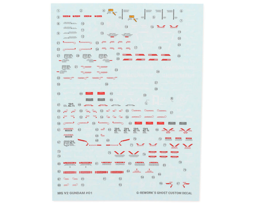 GUNPRIMER CD-M191 G-Rework MG V2 Ver. Ka Gundam Waterslide Decal Sheets