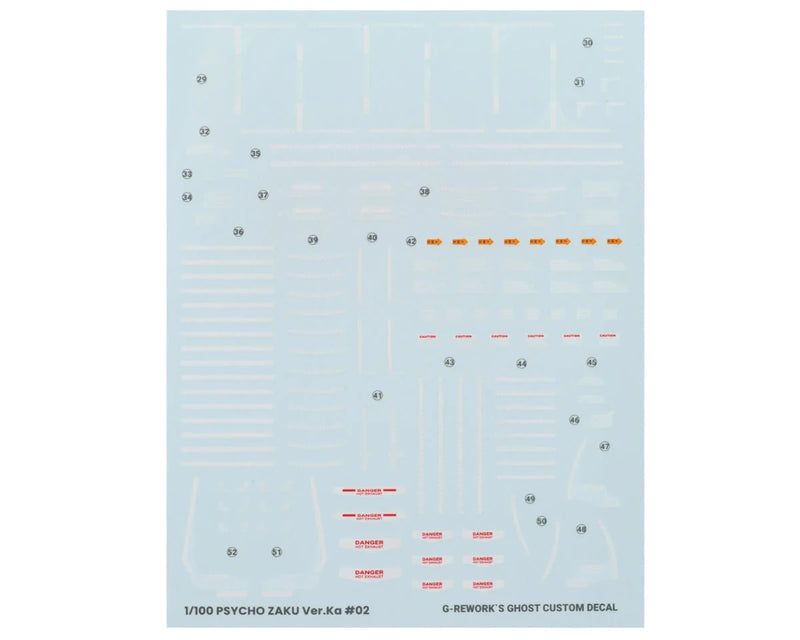 GUNPRIMER CD-M194 G-Rework MG MS-06R Psycho Zaku Gundam Waterslide Decal