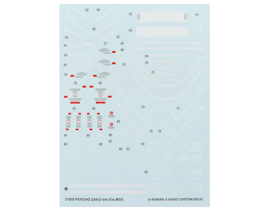 GUNPRIMER CD-M194 G-Rework MG MS-06R Psycho Zaku Gundam Waterslide Decal