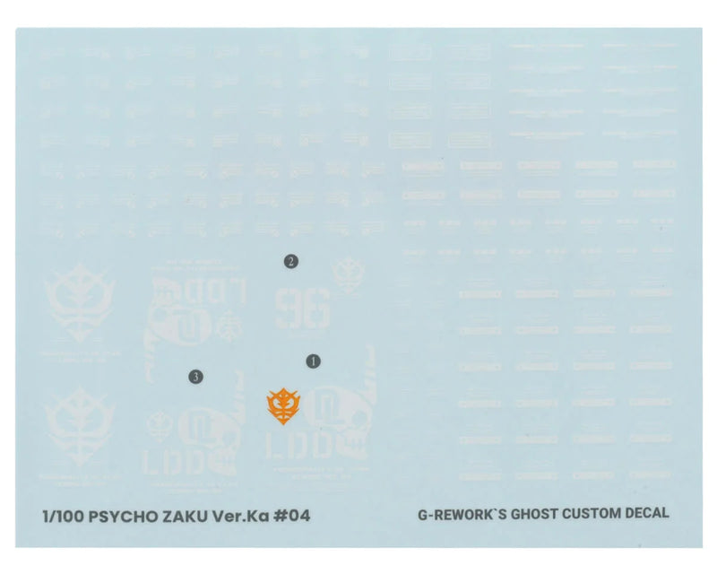GUNPRIMER CD-M194 G-Rework MG MS-06R Psycho Zaku Gundam Waterslide Decal