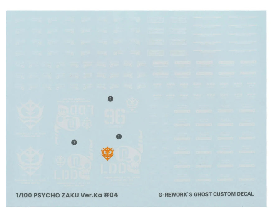 GUNPRIMER CD-M194 G-Rework MG MS-06R Psycho Zaku Gundam Waterslide Decal