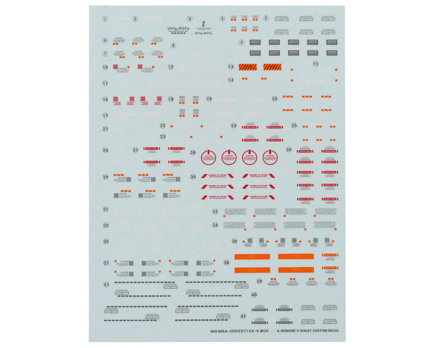 GUNPRIMER CD-M209 G-Rework MG MSA-001 EXT EX-S Gundam Waterslide Decal Sheets