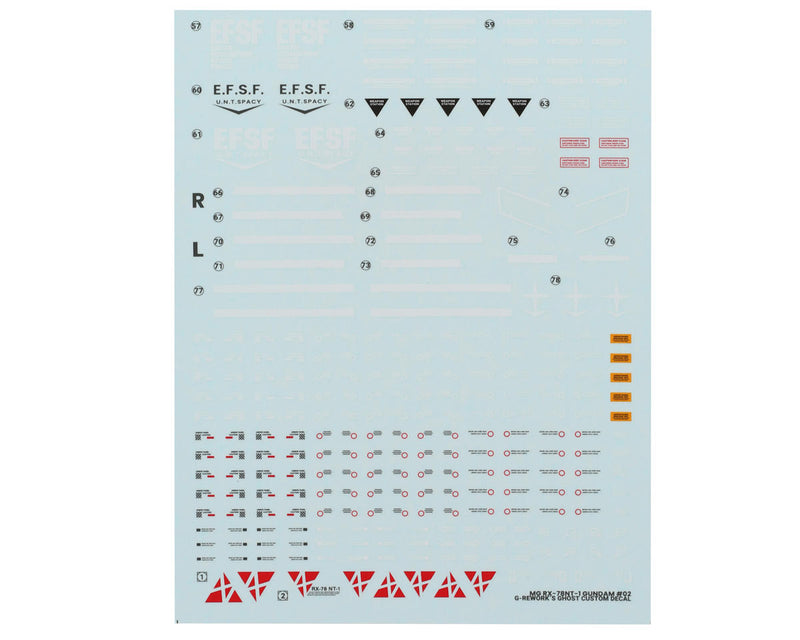 GUNPRIMER CD-M210 G-Rework MG RX-78NT-1 Alex Gundam Waterslide Decal Sheets