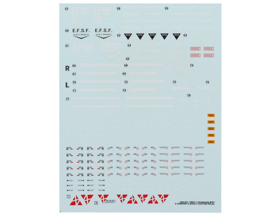 GUNPRIMER CD-M210 G-Rework MG RX-78NT-1 Alex Gundam Waterslide Decal Sheets