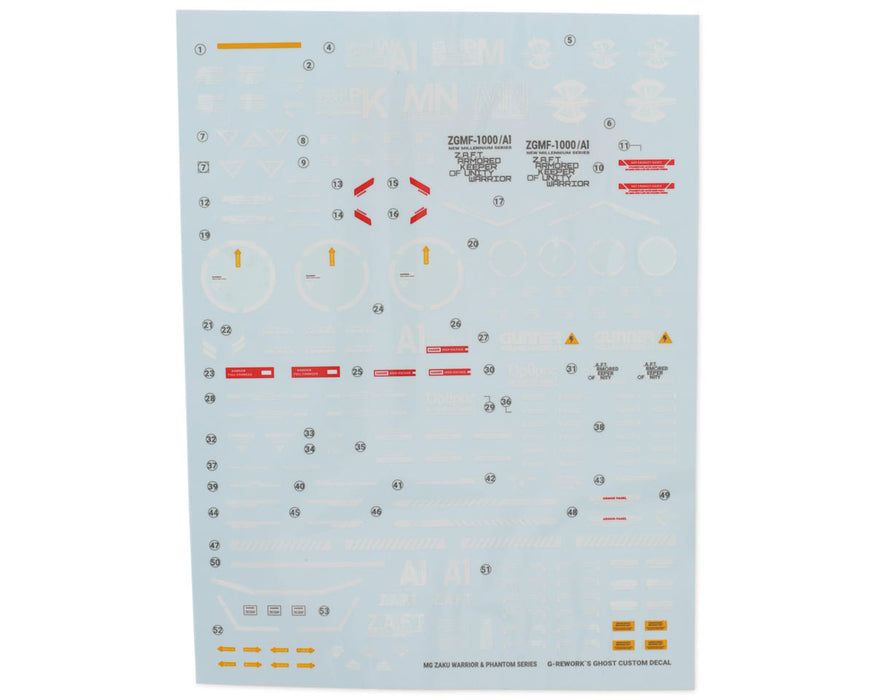 GUNPRIMER CD-M211 G-Rework MG Gunner Zaku Warrior Gundam Waterslide Decal Sheet