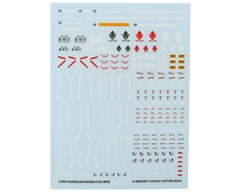 GUNPRIMER CD-M212 G-Rework MG ASW-G-08 Barbatos Gundam Waterslide Decal Sheets
