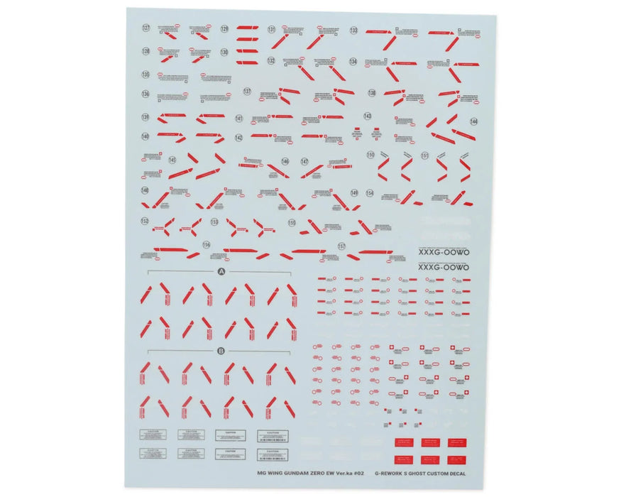 GUNPRIMER CD-M215 G-Rework MG Wing Zero EW Ver. Ka Gundam Waterslide Decal Sheets