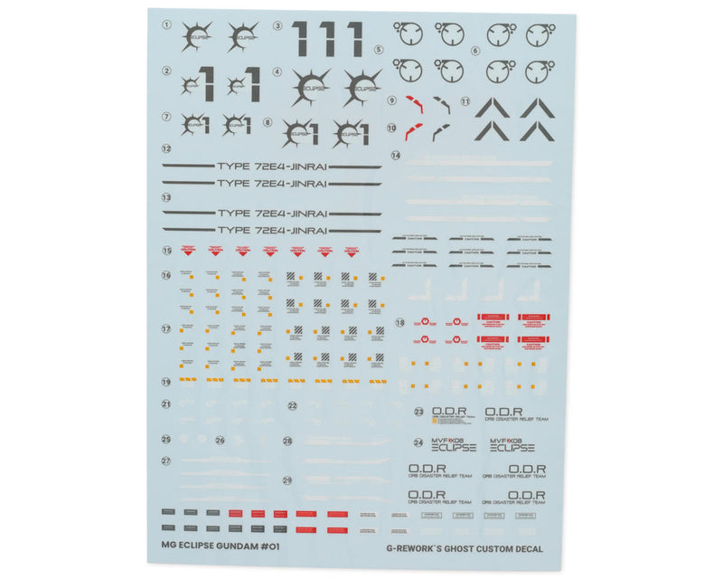 GUNPRIMER CD-M217 G-Rework MG Eclipse Gundam Waterslide Decal Sheets