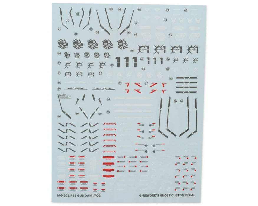 GUNPRIMER CD-M217 G-Rework MG Eclipse Gundam Waterslide Decal Sheets