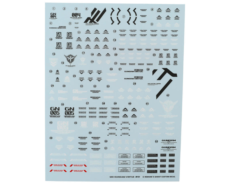 GUNPRIMER CD-M218 G-Rework MG GN-005 Virtue Gundam Waterslide Decal Sheets