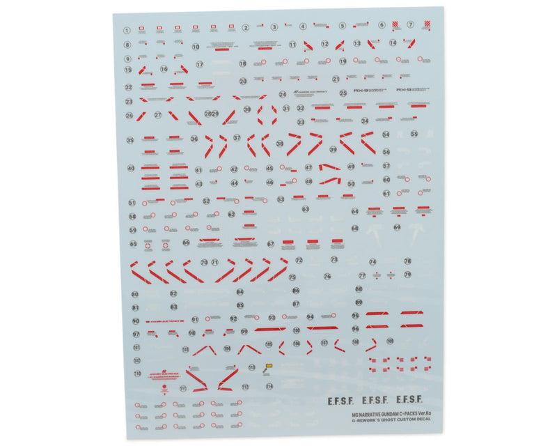 GUNPRIMER CD-M222 G-Rework MG Narrative Gundam C-Packs Ver. Ka Waterslide Decal Sheet