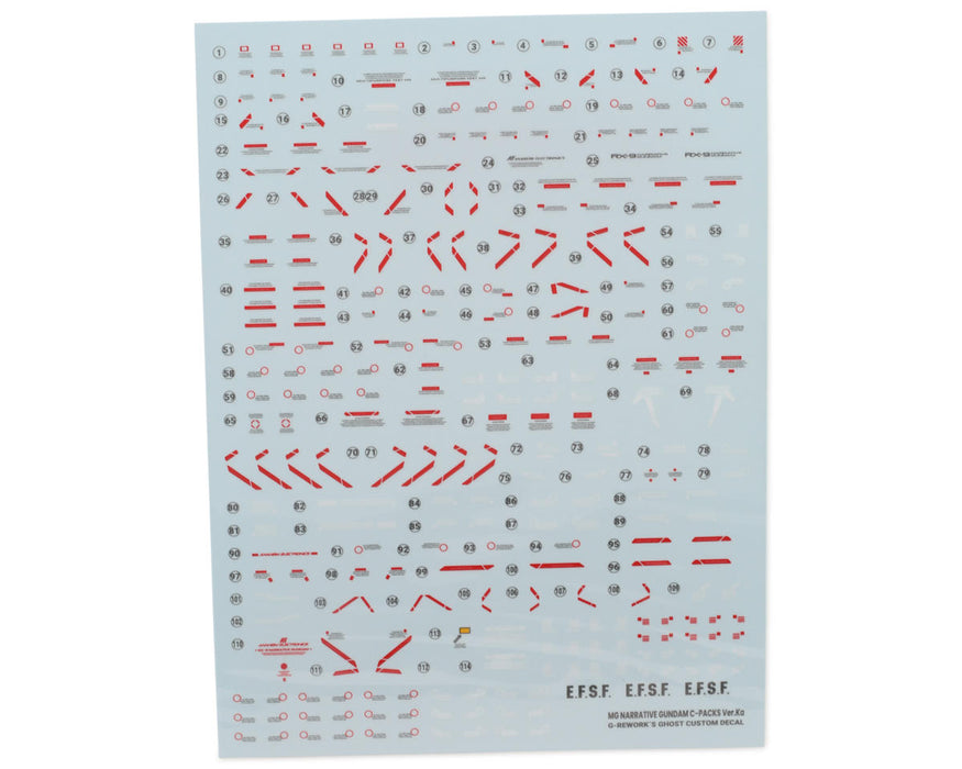 GUNPRIMER CD-M222 G-Rework MG Narrative Gundam C-Packs Ver. Ka Waterslide Decal Sheet