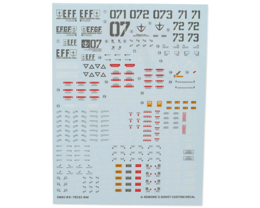 GUNPRIMER CD-M40 G-Rework MG RX-79[G] GM Ground Type Gundam Waterslide Decal Sheet