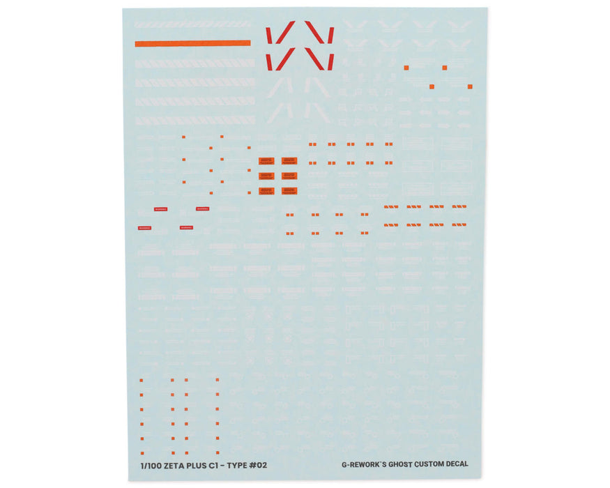 GUNPRIMER CD-M46 G-Rework MG MSZ-006C1 Zeta Plus C1 Gundam Waterslide Decal Sheets