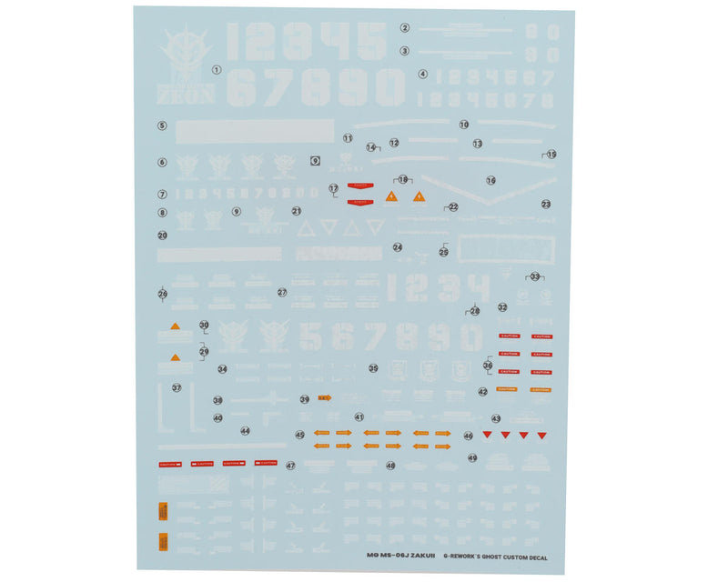 GUNPRIMER CD-M97 G-Rework MG MS-06S Zaku II Gundam Waterslide Decal Sheet (Version 2.0)