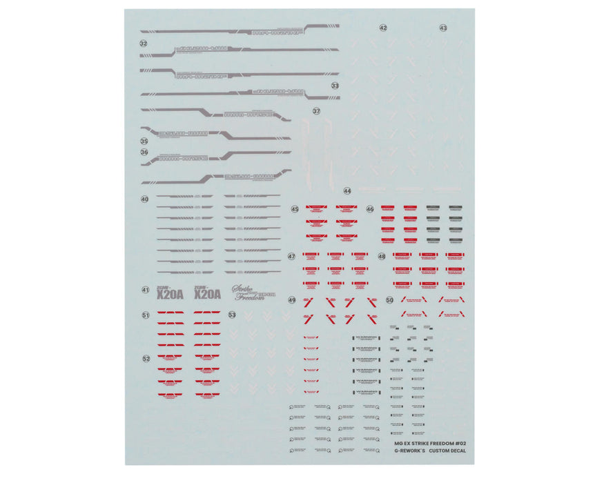 GUNPRIMER CD-MEX02 G-Rework MGEX ZGMF-X20A Strike Freedom Gundam Waterslide Decal Sheets