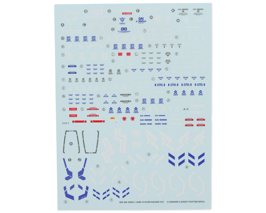GUNPRIMER CD-ML-XNR G-Rework MG 00 XN Raiser Gundam Waterslide Decal Sheets
