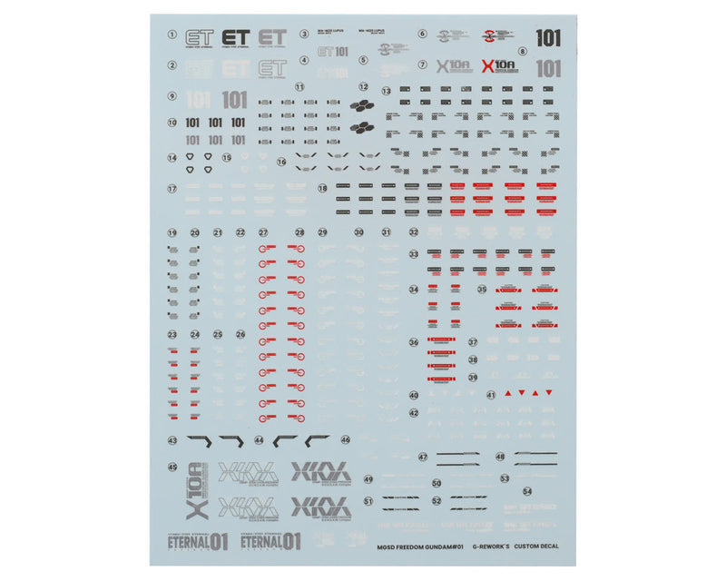 GUNPRIMER CD-MS01 G-Rework MGSD ZGMF-X10A Freedom Gundam Waterslide Decal Sheets