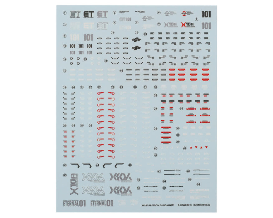 GUNPRIMER CD-MS01 G-Rework MGSD ZGMF-X10A Freedom Gundam Waterslide Decal Sheets