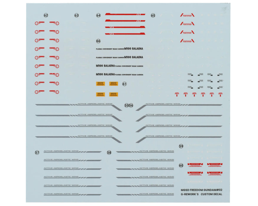 GUNPRIMER CD-MS01 G-Rework MGSD ZGMF-X10A Freedom Gundam Waterslide Decal Sheets