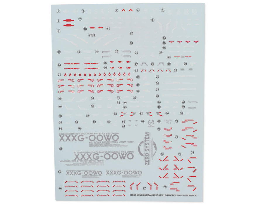 GUNPRIMER CD-MS03 G-Rework MGSD Wing Gundam Zero EW Waterslide Decal Sheets