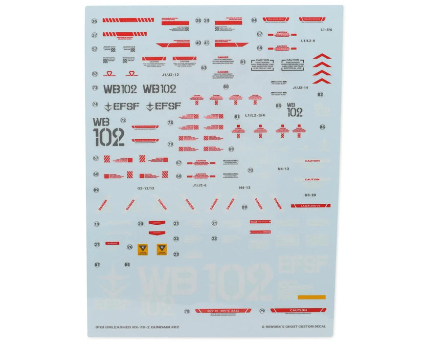 GUNPRIMER CD-P19 G-Rework PG Unleashed RX-78-2 Gundam Waterslide Decal Sheets