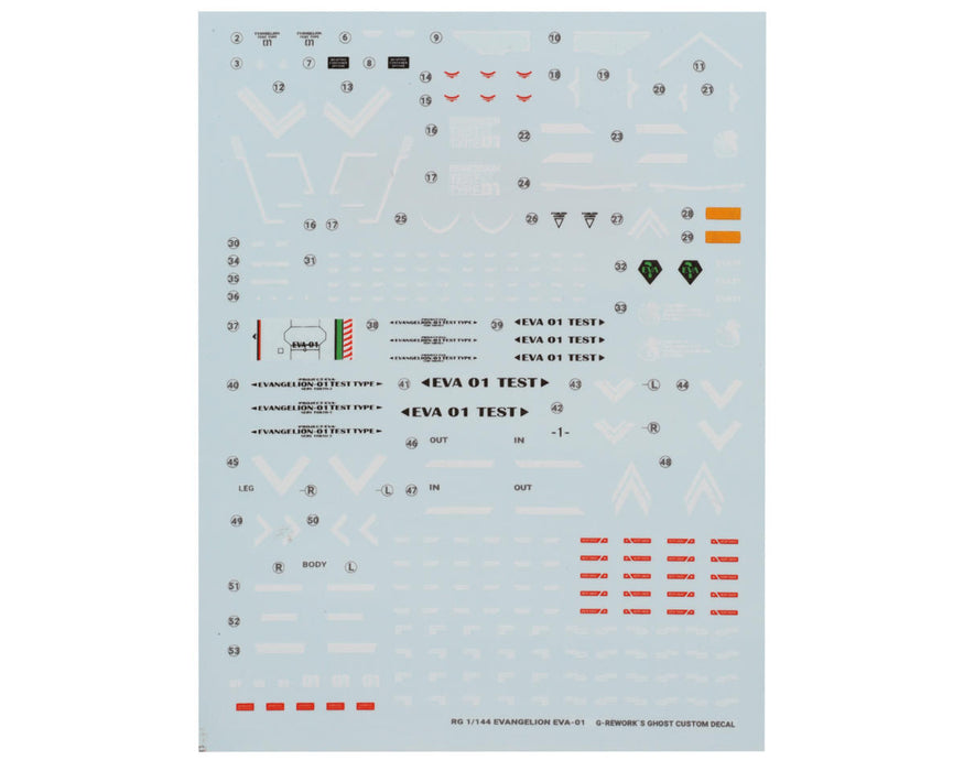 GUNPRIMER CD-RG-E1 G-Rework RG Evangelion Test Type Unit-01 Waterslide Decal Sheet