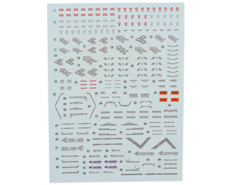 GUNPRIMER CD-RG-G01 G-Rework RG GaoGaiGar Gundam Waterslide Decal Sheets