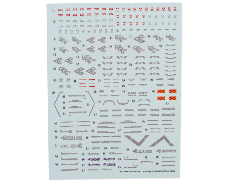 GUNPRIMER CD-RG-G01 G-Rework RG GaoGaiGar Gundam Waterslide Decal Sheets