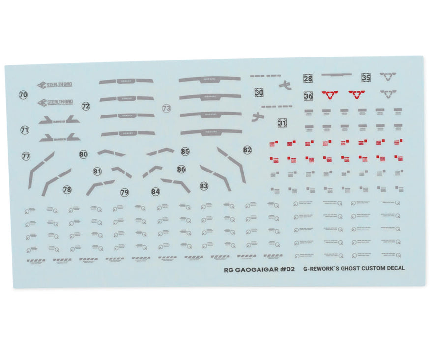 GUNPRIMER CD-RG-G01 G-Rework RG GaoGaiGar Gundam Waterslide Decal Sheets