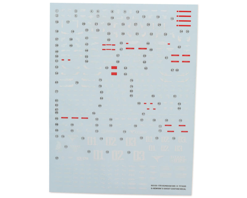 GUNPRIMER CD-RG07 G-Rework RG RX-178 Mk-II Gundam Waterslide Decal