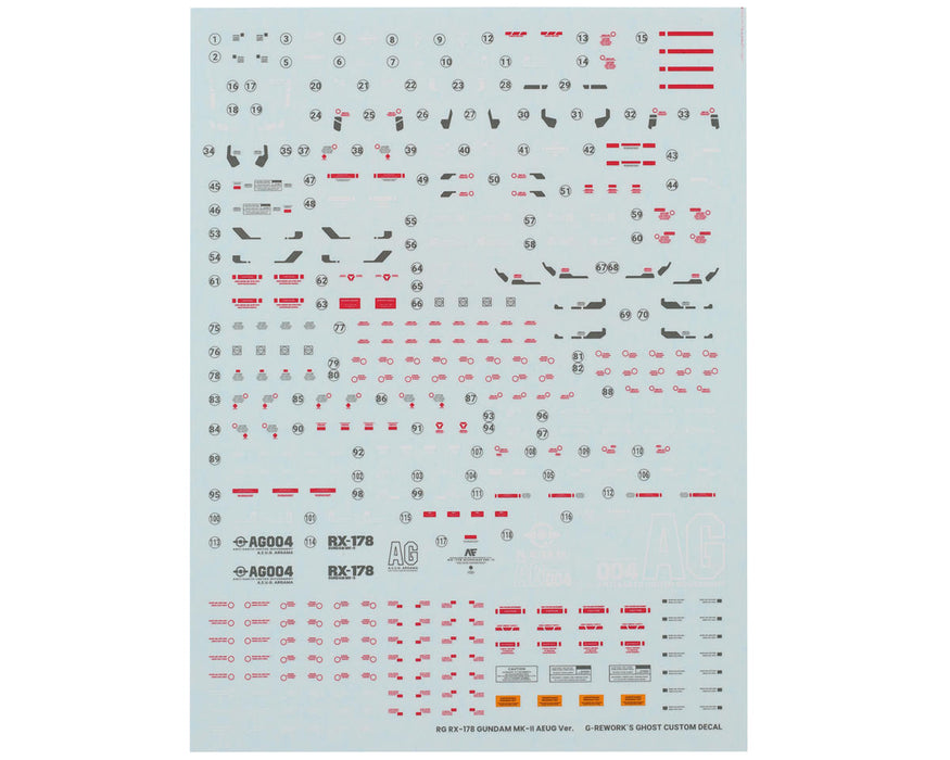 GUNPRIMER CD-RG08 G-Rework RG RX-178 Mk-II Gundam Waterslide Decal Sheet