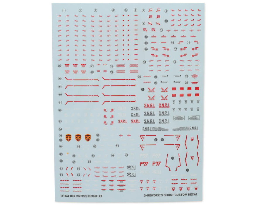 GUNPRIMER CD-RG31 G-Rework RG Crossbone X1 Gundam Waterslide Decal Sheet