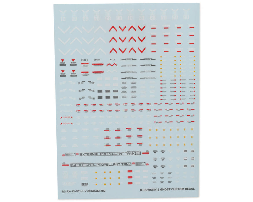 GUNPRIMER CD-RG36 G-Rework RG RX-93-V2 Hi-V Gundam Waterslide Decal Sheets (Hi-Nu)