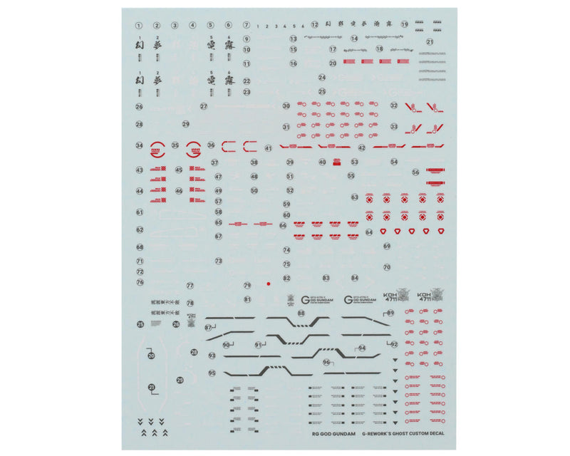 GUNPRIMER CD-RG37 G-Rework RG GH3-017NJII Burning Gundam Decal Sheet