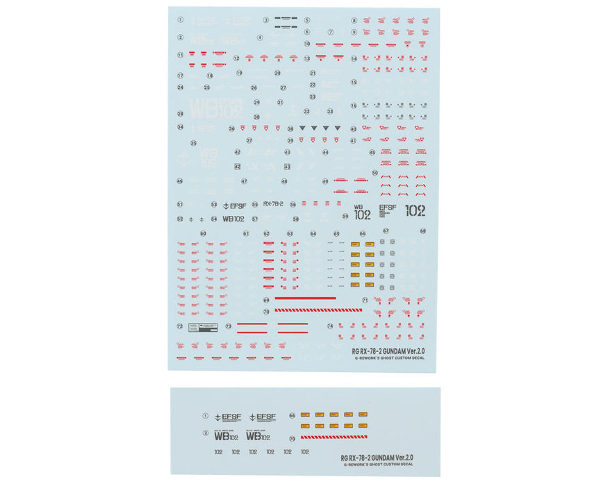 GUNPRIMER CD-RG40 G-Rework RG RX-78-2 Gundam Waterslide Decal Sheet
