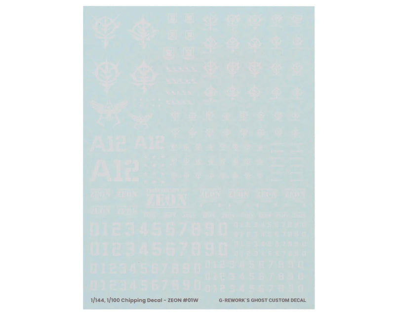 GUNPRIMER CP-Z-01-W G-Rework Chipping Decal Sheet Zeon #01 (White)