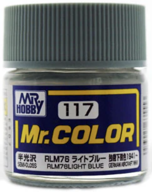 Gunze C117 Mr. Hobby Mr. Color Semi-Gloss RLM76 Light Blue 10ml