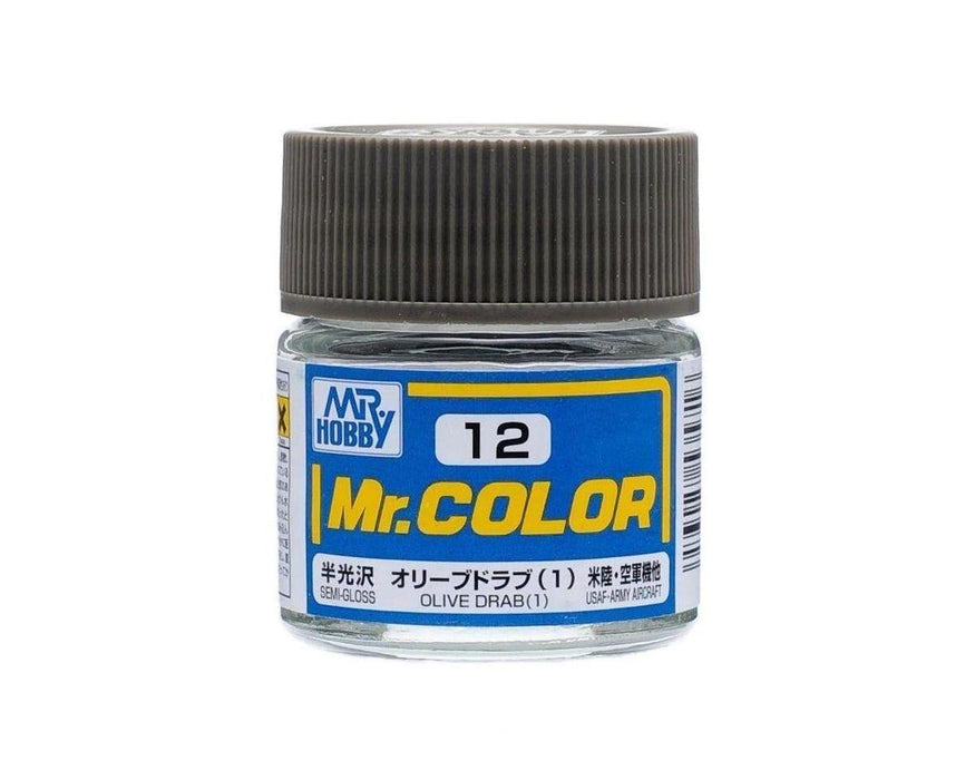 Gunze C12 Mr. Hobby Mr. Color Semi-Gloss Olive Drab 10ml