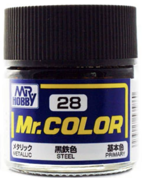 Gunze C28 Mr. Hobby Mr. Color Semi-Gloss Metallic Steel 10ml